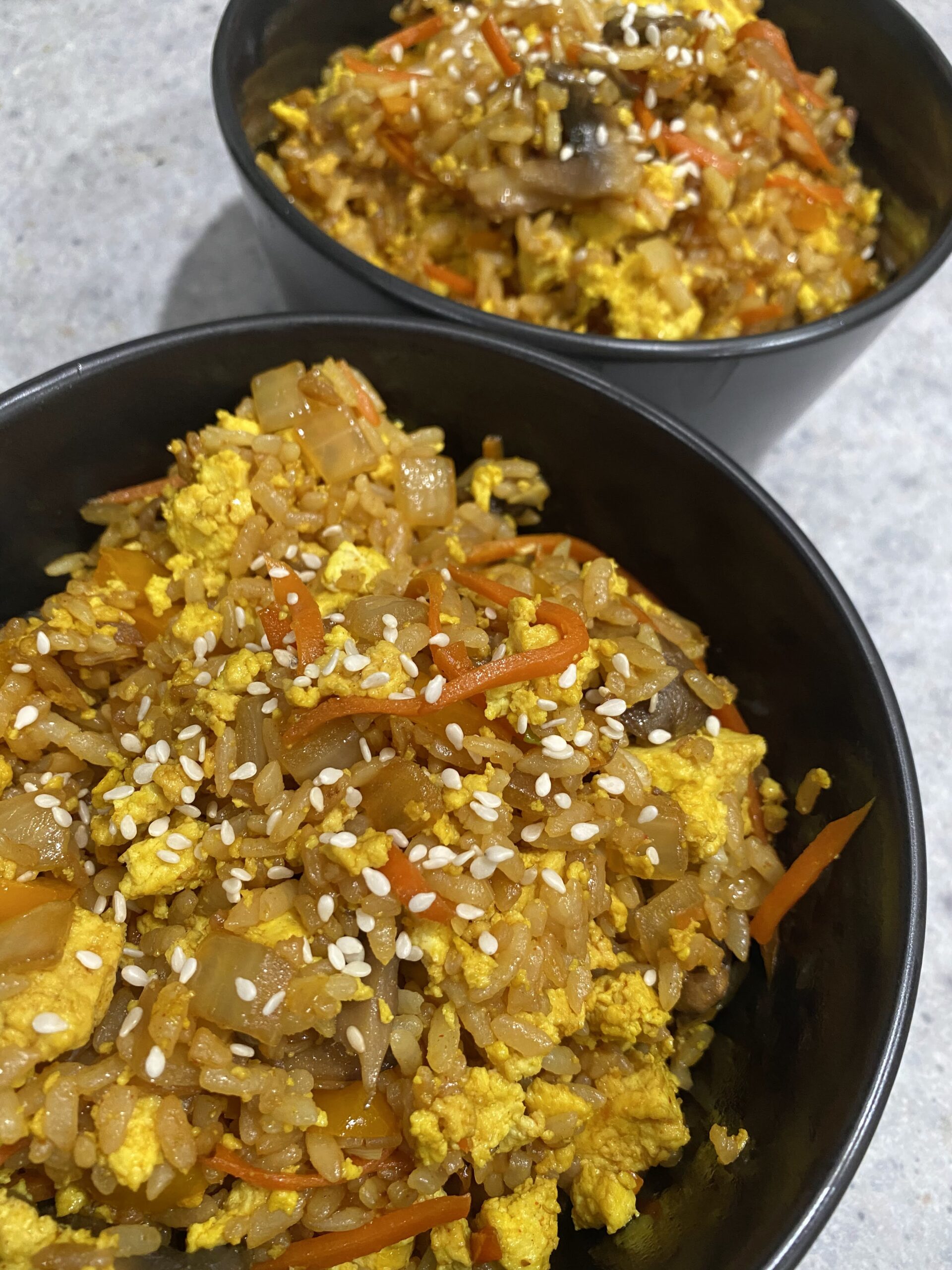 Fried rice with tofu scramble