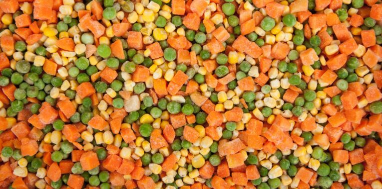 Image of frozen peas, carrots, and corn.